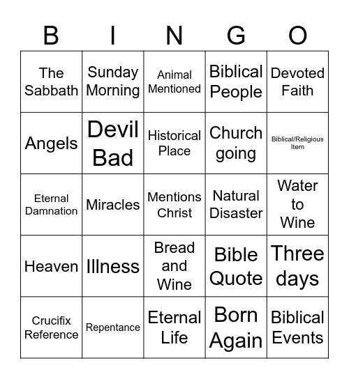 Christian Metal Bingo Card