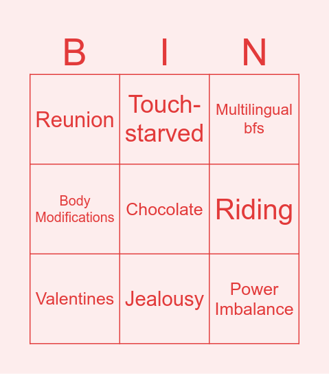 Writing February with Alidom Bingo Card