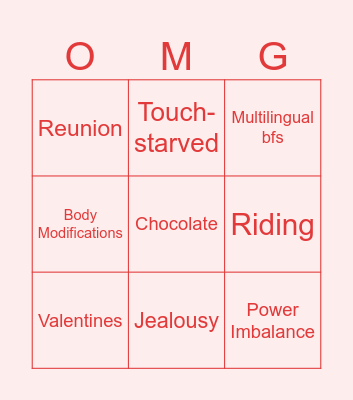Writing February with Alidom Bingo Card
