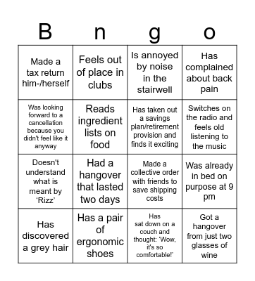 Lucky 30 Bingo Card