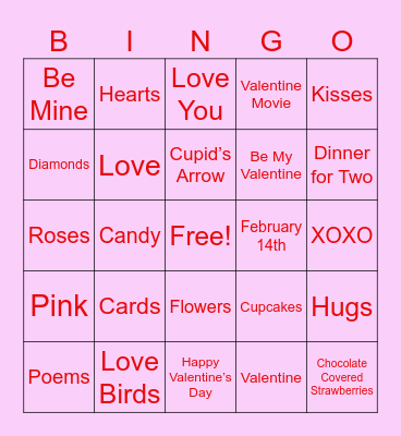 Valentine Bingo Card