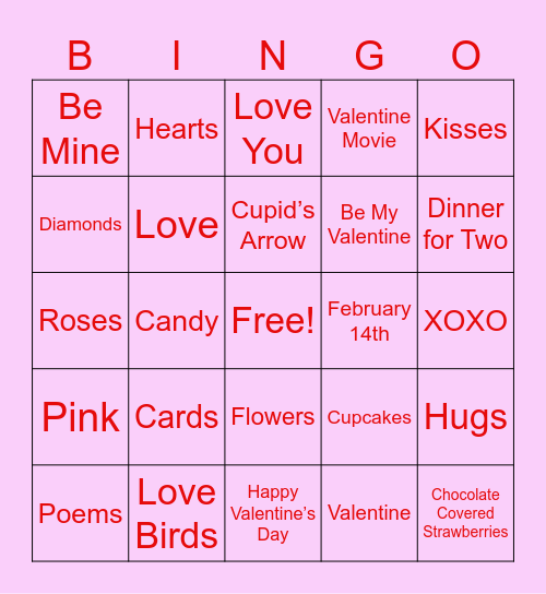 Valentine Bingo Card