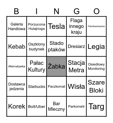 Warszawa Bingo Card