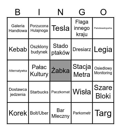 Warszawa Bingo Card