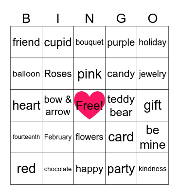 Valentine's Day Bingo Card