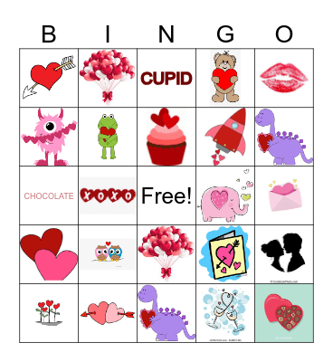 Valentines Day Bingo Card