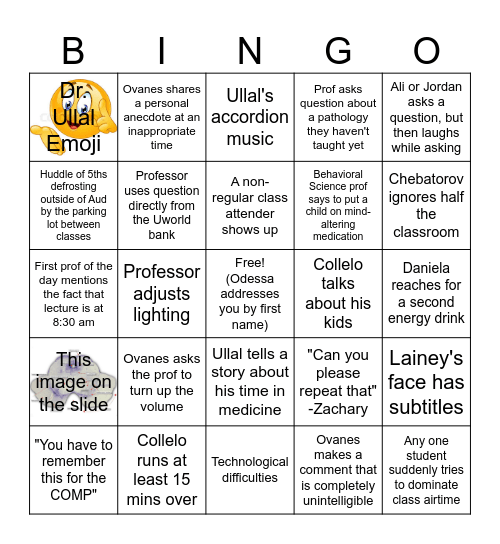 BAB Bingo Card
