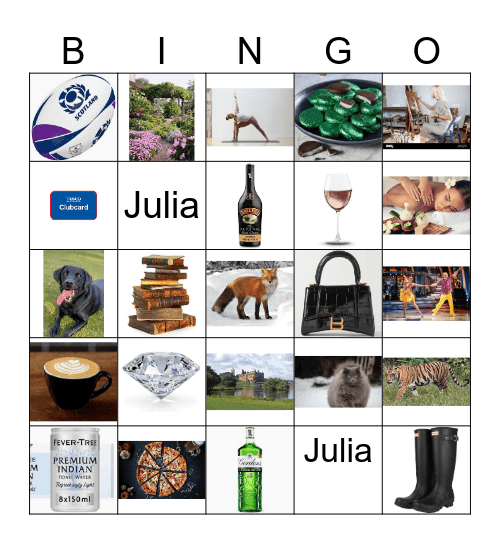 Jane's Birthday Bingo Card
