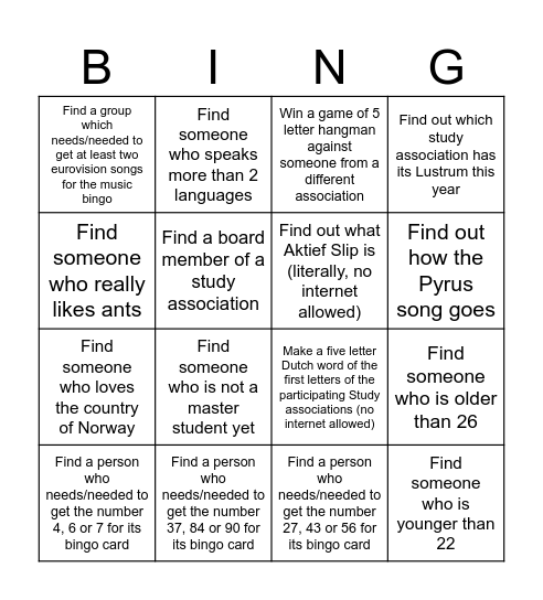Peoples Bingo Card