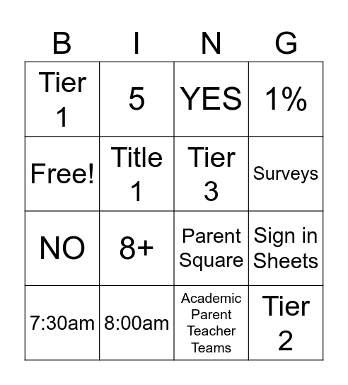 APTT Bingo Card