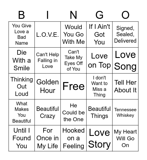 Valentines Bingo <3 Bingo Card