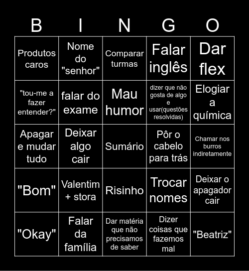 FQ Bingo Card