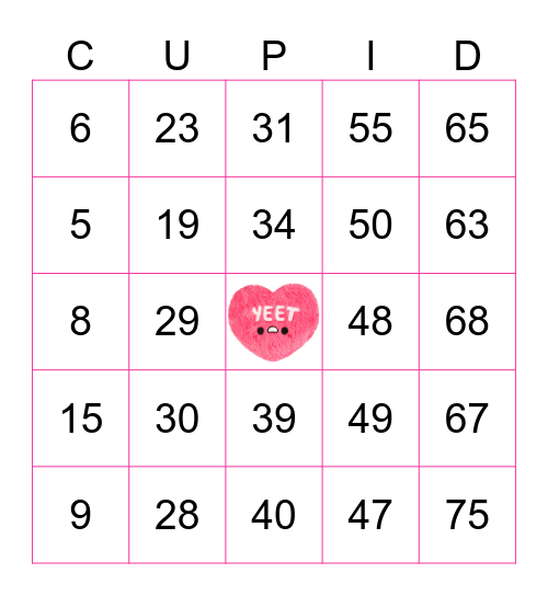 February BINGO 💘 Bingo Card