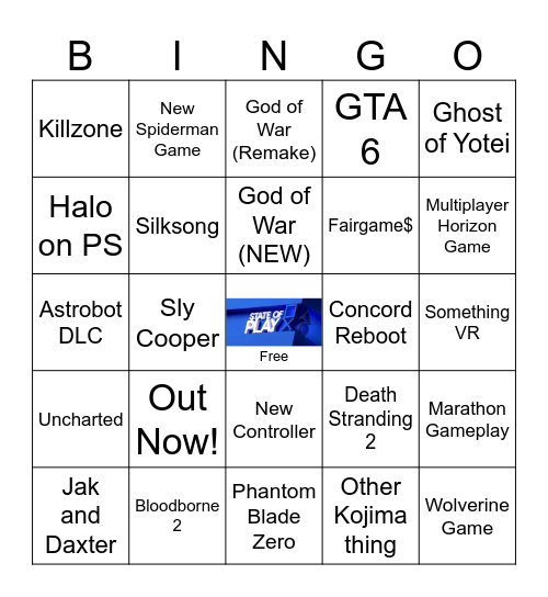 February State of Play BINGO Card