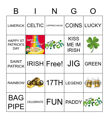 Happy St Patrick's Day Bingo Card