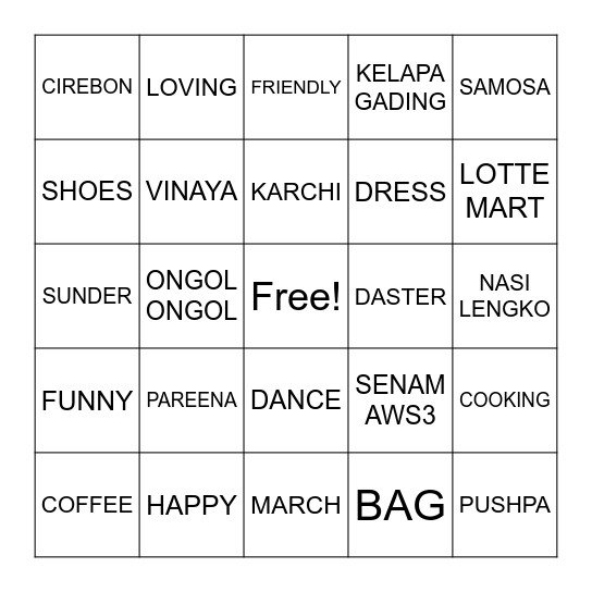 All About Anju! Bingo Card
