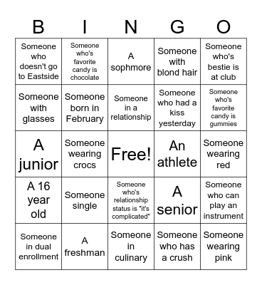 Love Club Bingo Card