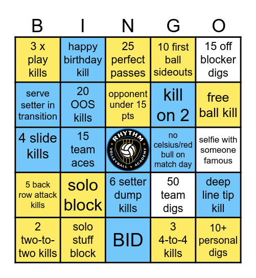 Qualifer Season Bingo Card
