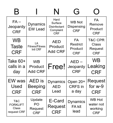 CXT Bingo Card