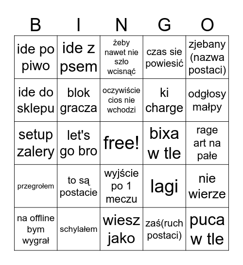 Byfyjowe bingo Card