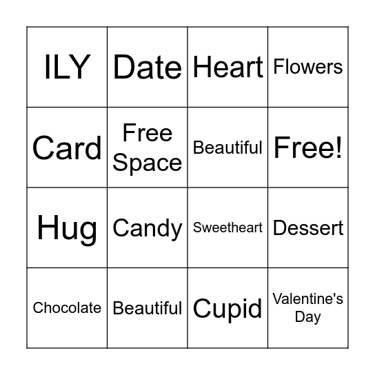 Valentine's BINGO Card