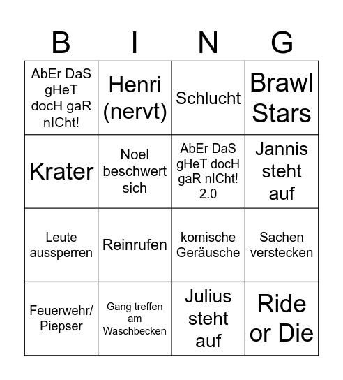 Erdkunde Bingo Card