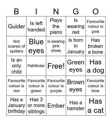 Thinking Day 2025 - Spirit of Guiding Bingo Card