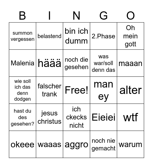benny elden ring Bingo Card