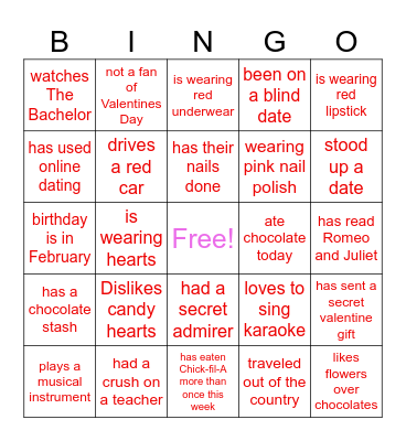 GALENTINES Bingo Card