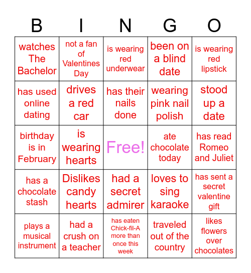 GALENTINES Bingo Card
