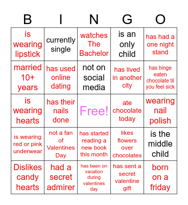GALENTINES Bingo Card