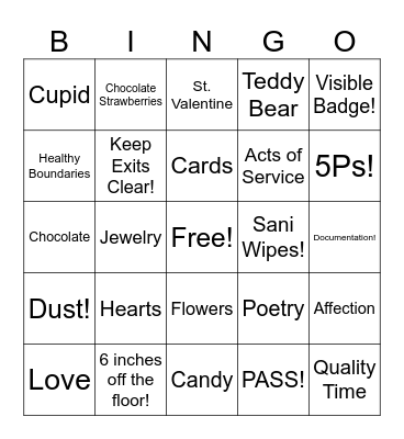 We Love Joint Commission! Bingo Card