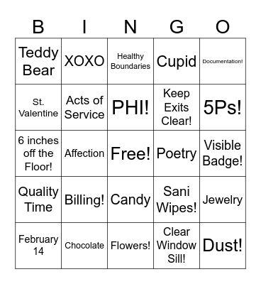 We Love Joint Commission! Bingo Card