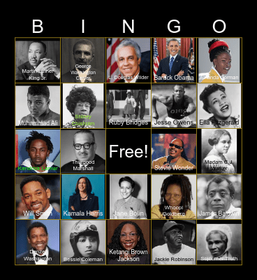 Black History Month Bingo Card