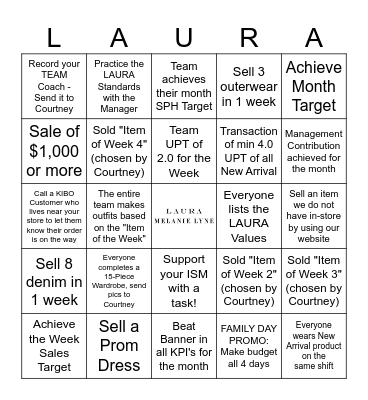 February TEAM Sales Blitz Bingo Card