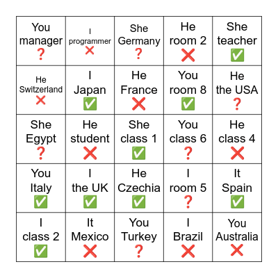 Tic Tac Toe: To Be Singular Bingo Card