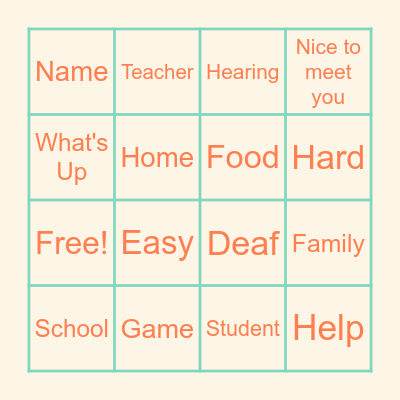Vocab Bingo! Bingo Card