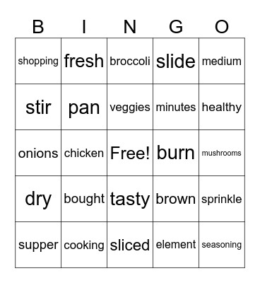 Chicken Dinner Bingo Card