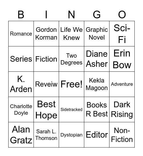 Battle of the Books Bingo Card