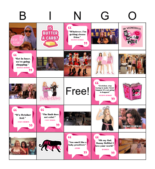 Mean Girls: Bingo is so Fetch Bingo Card