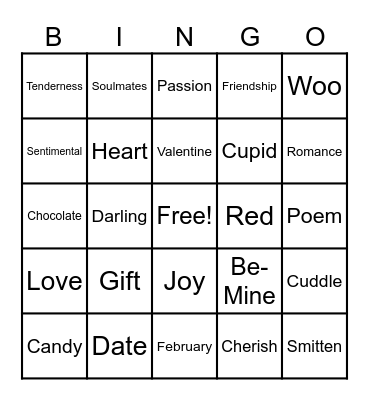 Valentine's Day Bingo Card