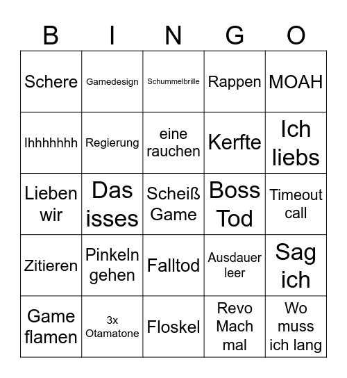 Raupen Bingo 3 Bingo Card