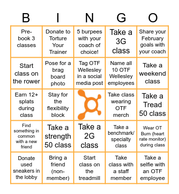 OTF Wellesley Bingo! Bingo Card