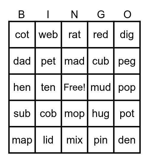 Valentine Bingo Card