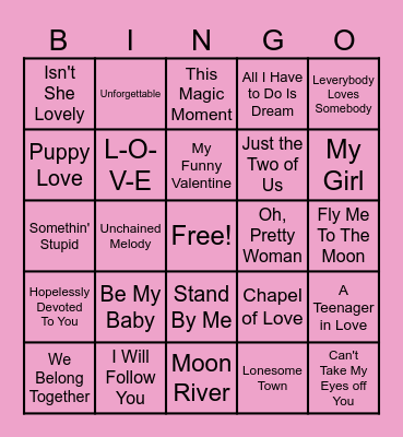 Valentine's BINGO Card