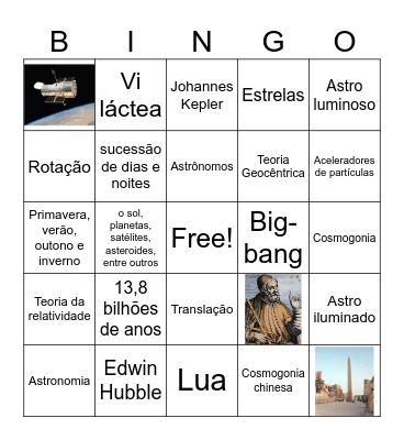 Astronomia Bingo Card