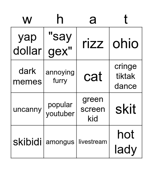 what Bingo Card