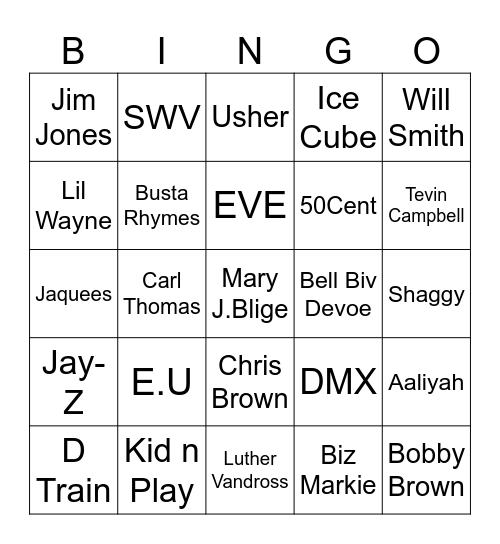 BLACKOUT Bingo Card