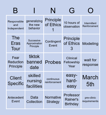 Clinical Methods! Bingo Card
