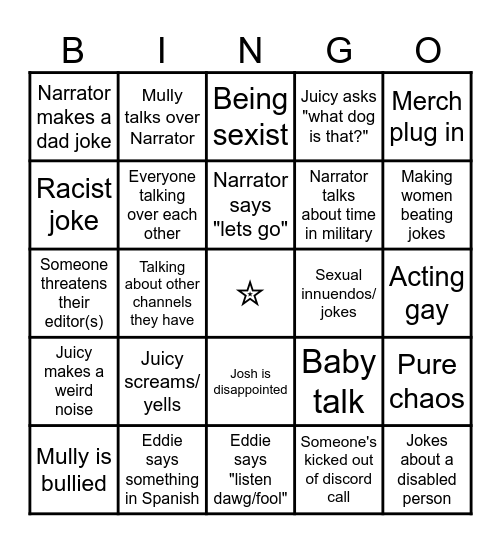 The Boys Bingo!! Bingo Card